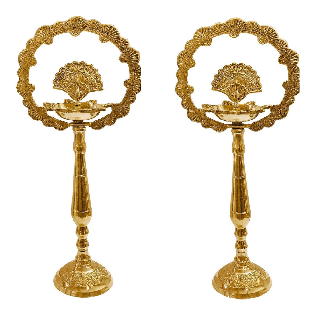 14 INCH Brass Mor Kiran Style Kerala Diya