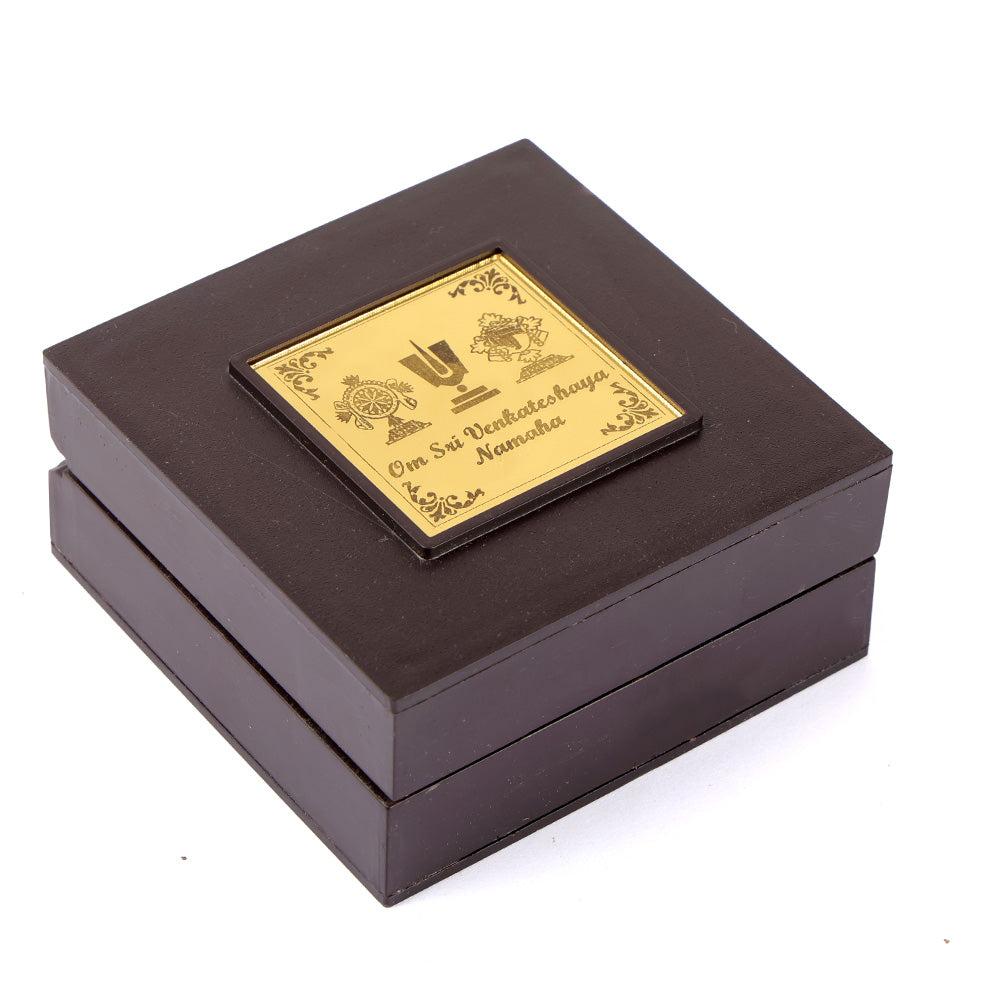 Om Shri Venkateshaya Namaha Charan Paduka Box - Small