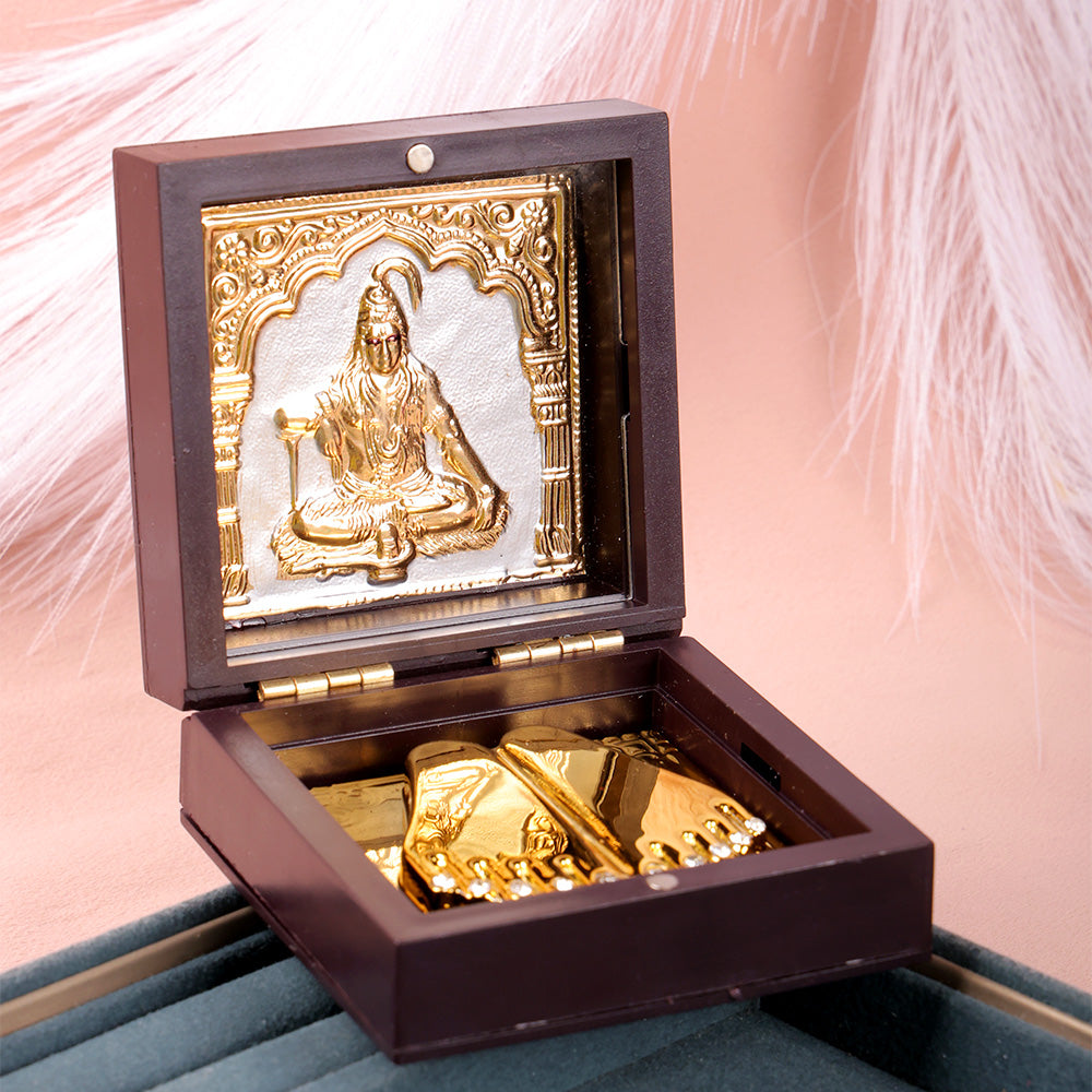 Om Namah Shivaya Shiv Ji Charan Paduka Box - Small