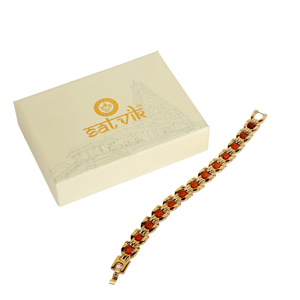 Elegant Rudraksha Bracelet Gold Plated Premium IGP Coating