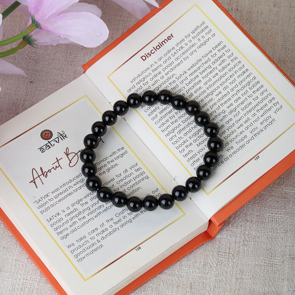 Black Onyx Crystal Bracelet 8mm Reiki Healing Spiritual Wear