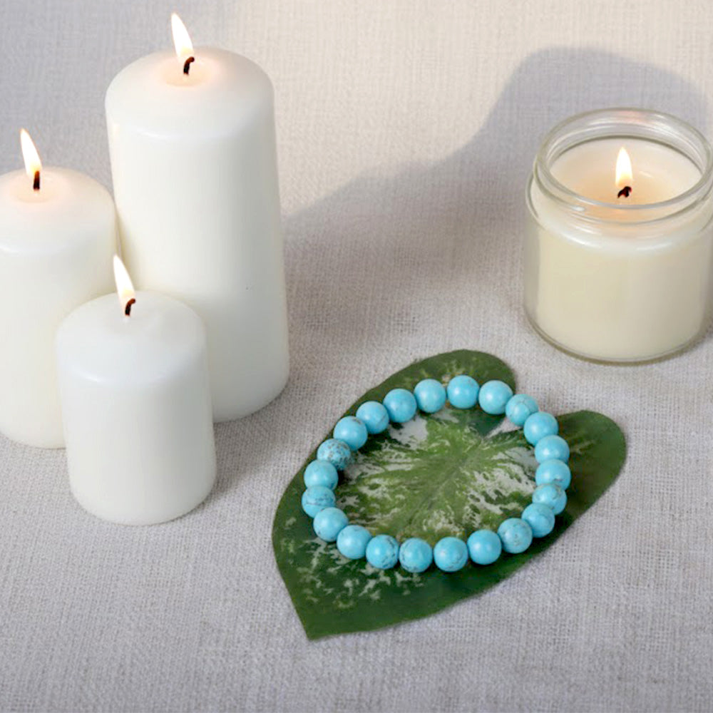 Turquoise Firoza Bracelet Natural Stone Beads Stylish Daily Wear