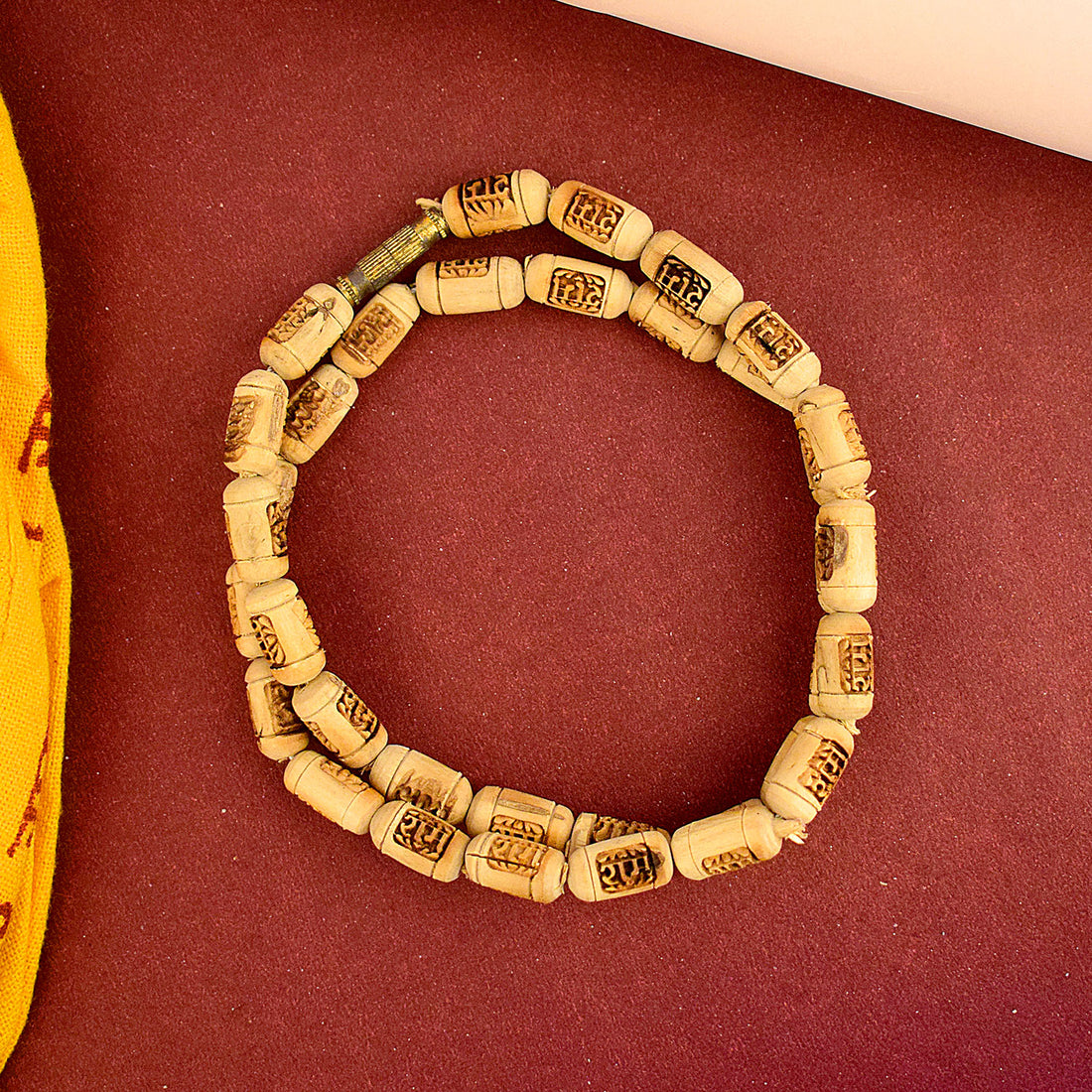 100% Pure Tulsi Wooden Mala with Shri Ram Engraved Wooden Locket for Japa and Devotion. India’s Largest Brass Idols Brand - www.satvikstore.in