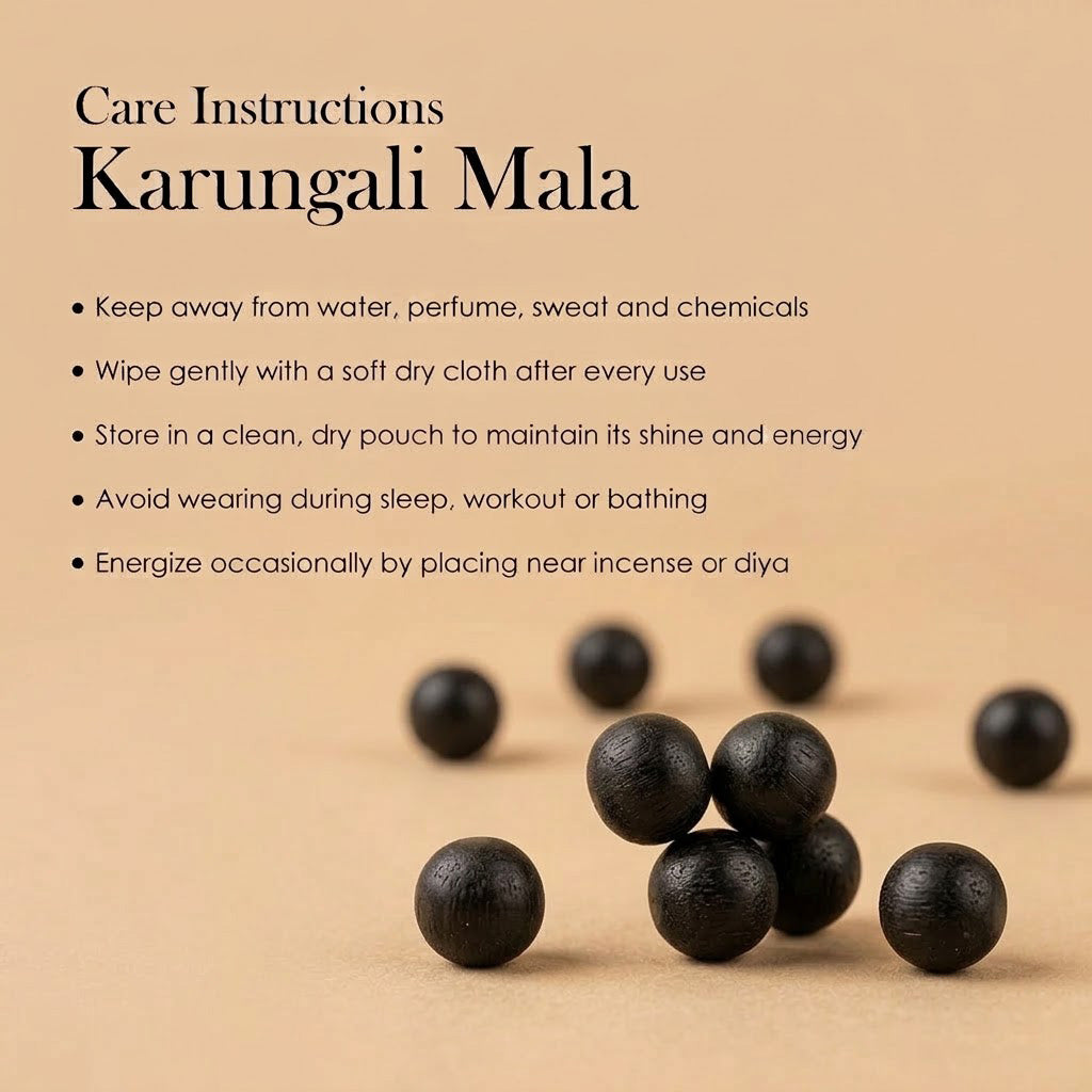 Silver Capping Karungali Mala & Bracelet Govt Certified Original