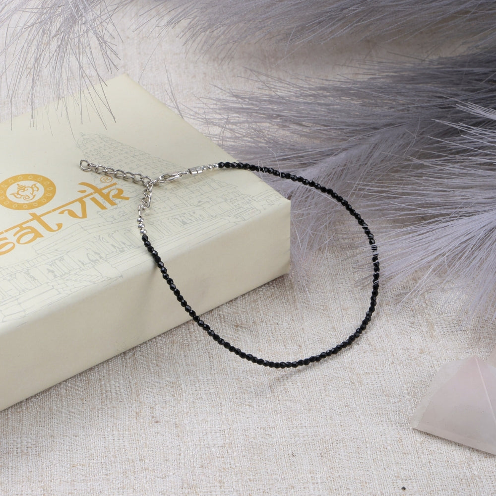 Black Onyx Anklet Stylish Spiritual Wear