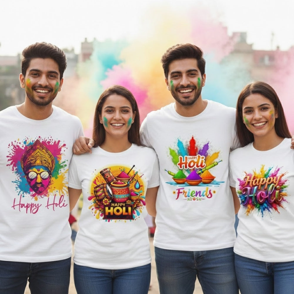 Holi Tshirt Printed Round Neck Tshirt for Men/Women Design-1