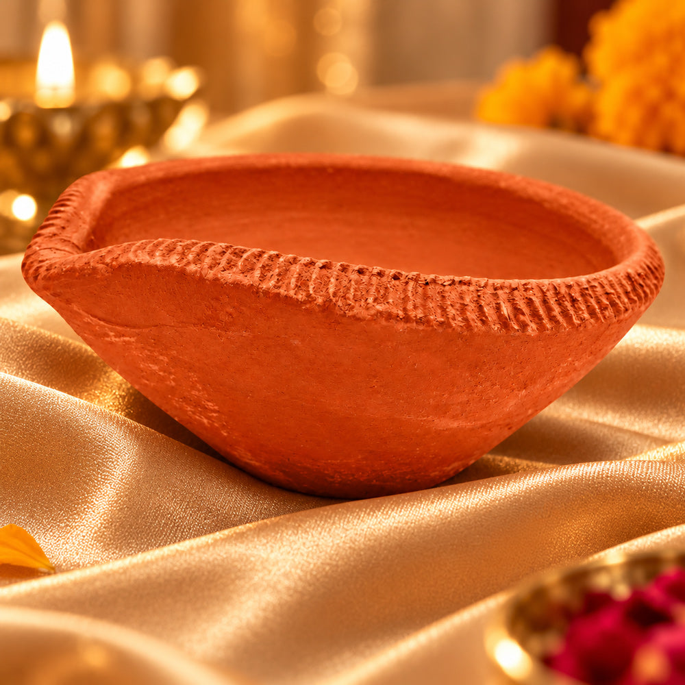 Akhand Clay Diya for Diwali Pujan