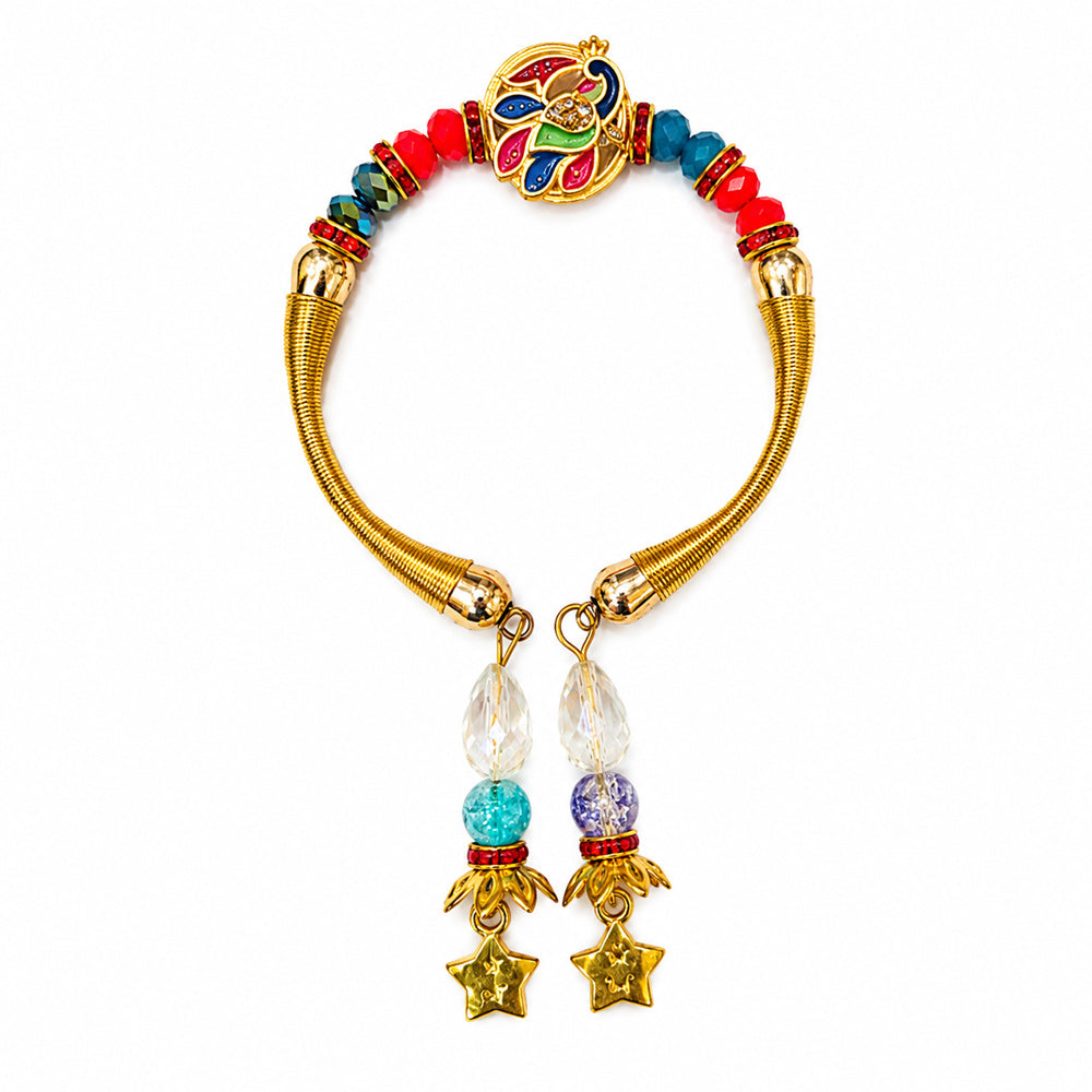 Designer Peacock Motif Lumba Bhabhi Rakhi