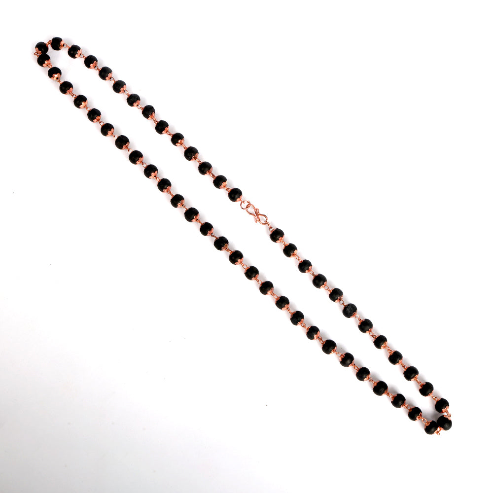 Karungali Mala 8mm Beads with Copper Capping Energy Protection Govt Certified