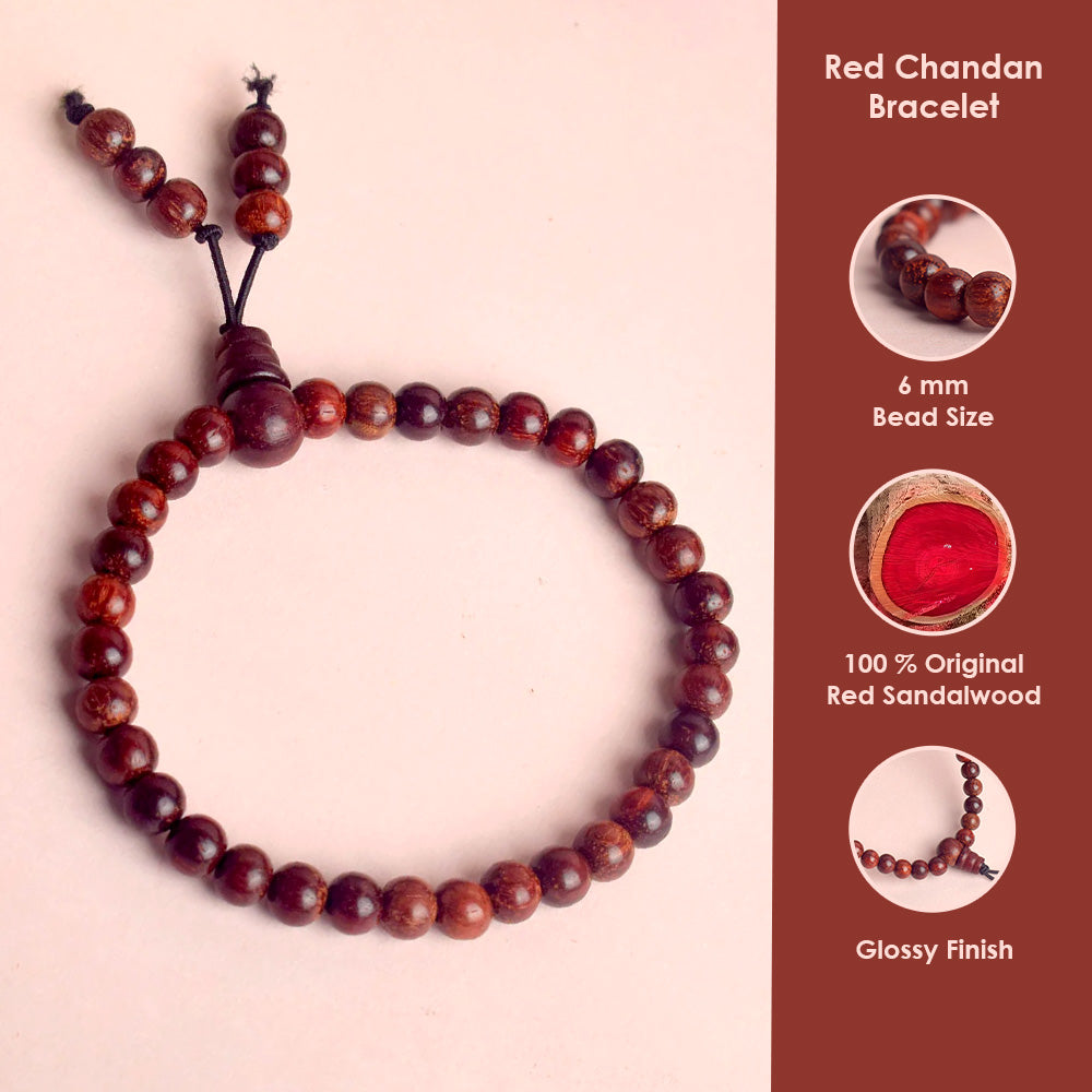 Original 6mm Red Chandan Bracelet