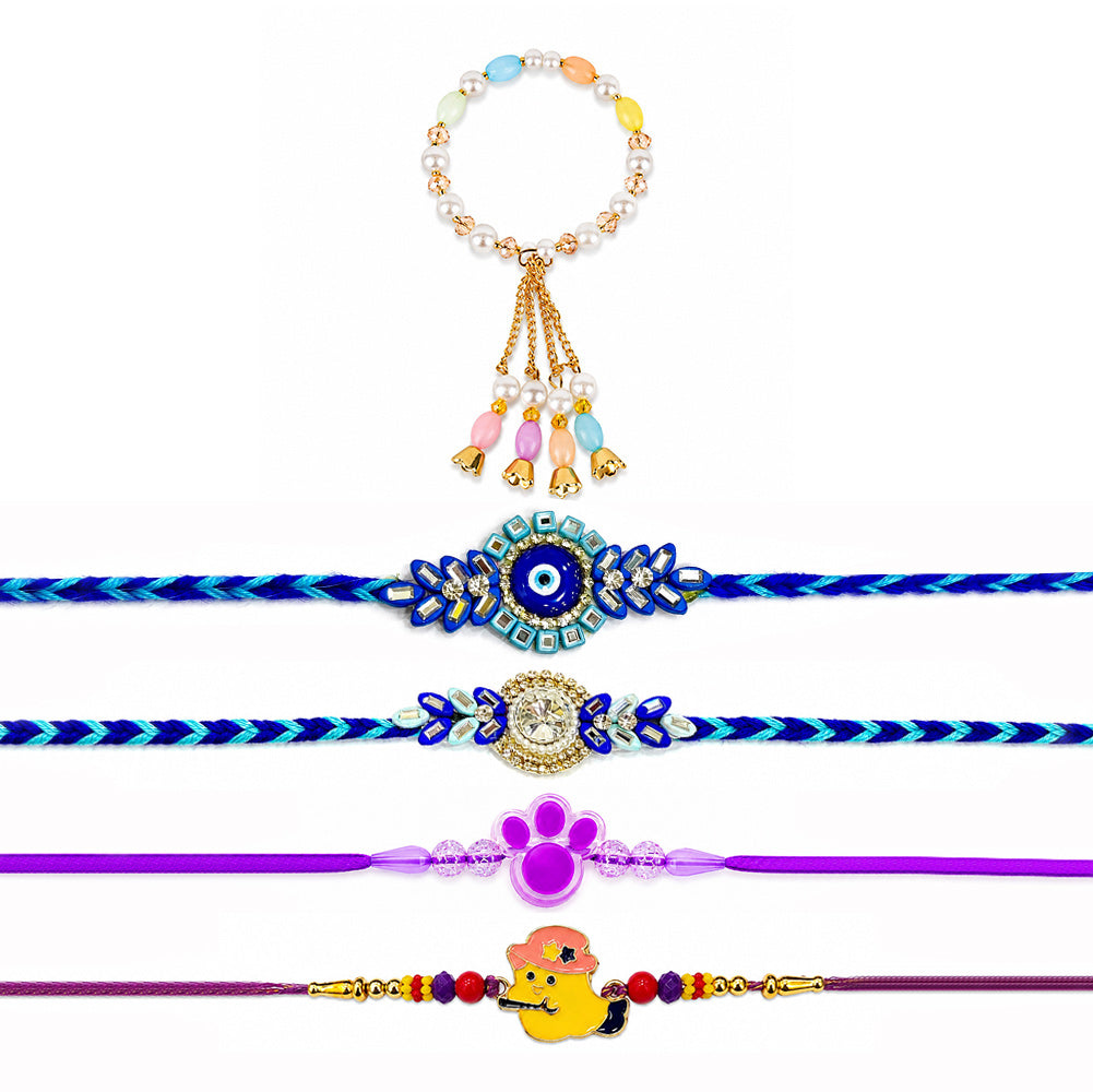 Beautiful Designer Family Rakhi Combo (Pack of 5)