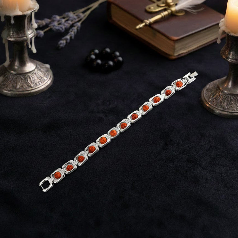 Silver Plated Rudraksha Bracelet Premium IGP Spiritual Wear
