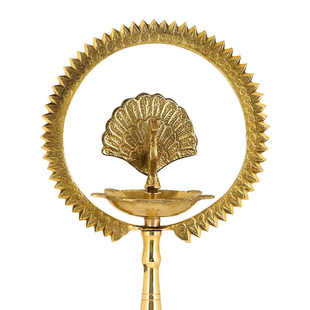 20 Inch Mor Kiran Style Brass Kerala Diya