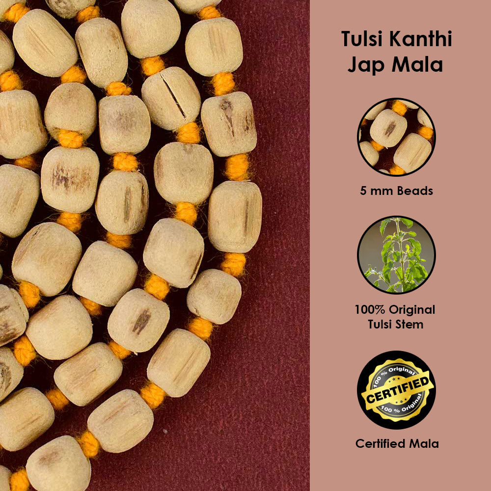 100% Original 5mm Tulsi Kanthi Jaap Mala Long Bead