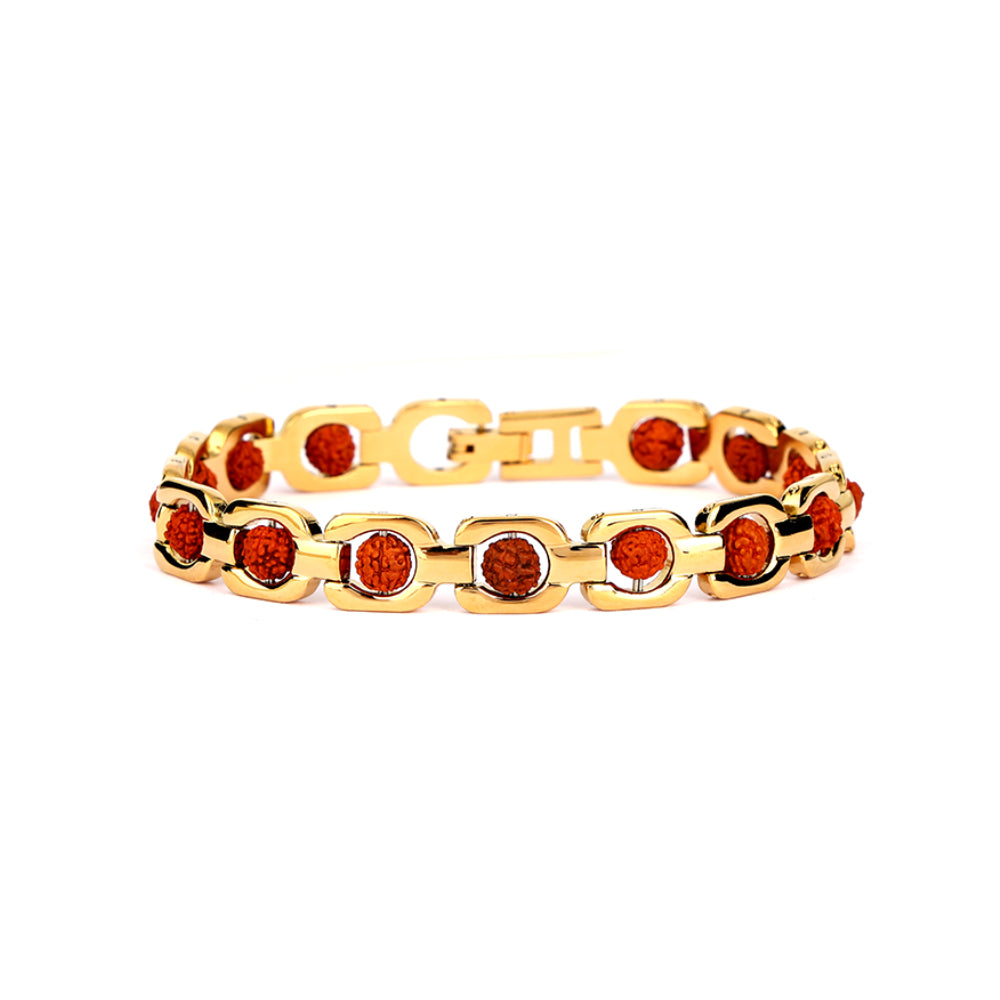 Rudraksha Gold Plated SQ IGP Bracelet – Unisex Spiritual Wear