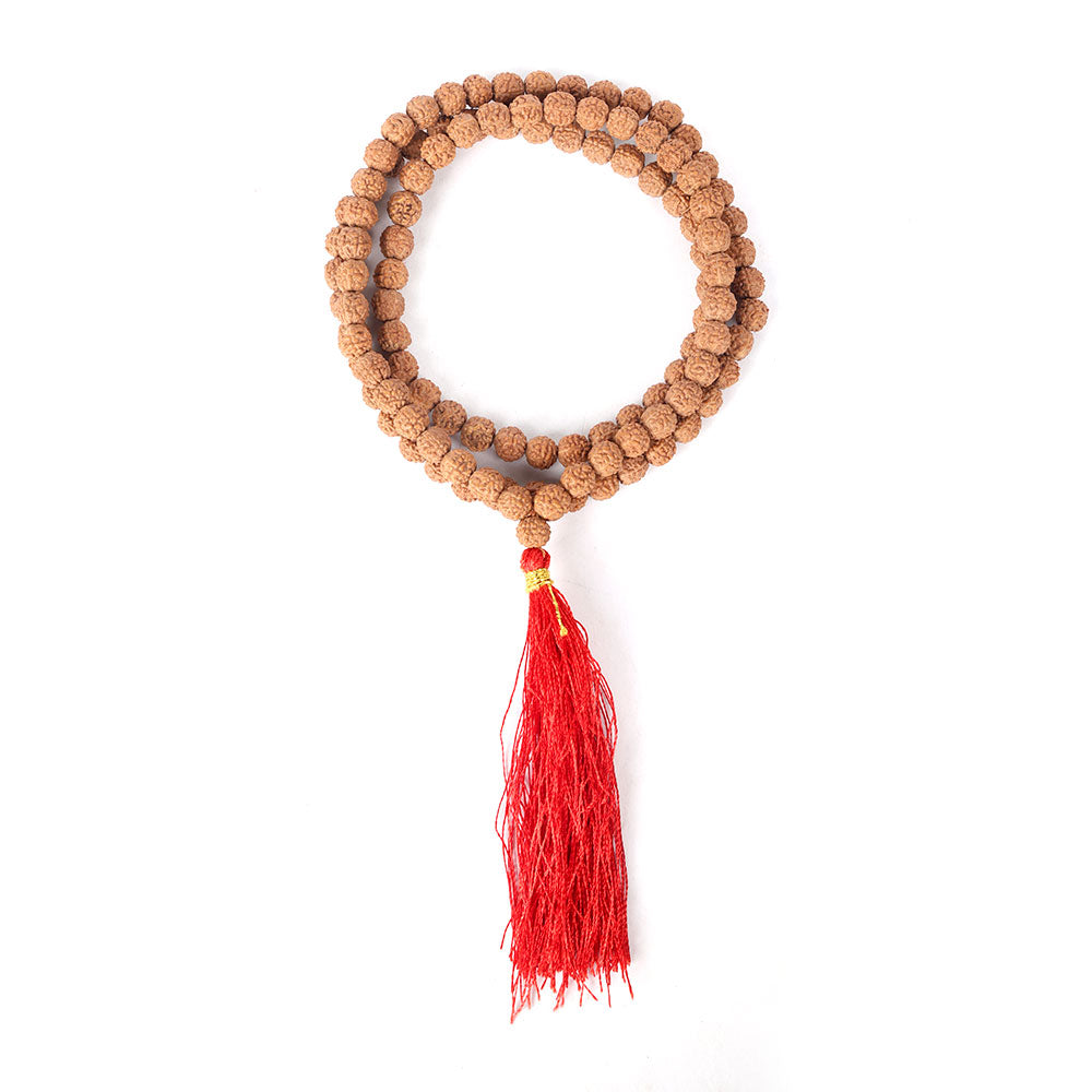 5 Mukhi Pathariya Rudraksh Mala 108 Beads 8mm