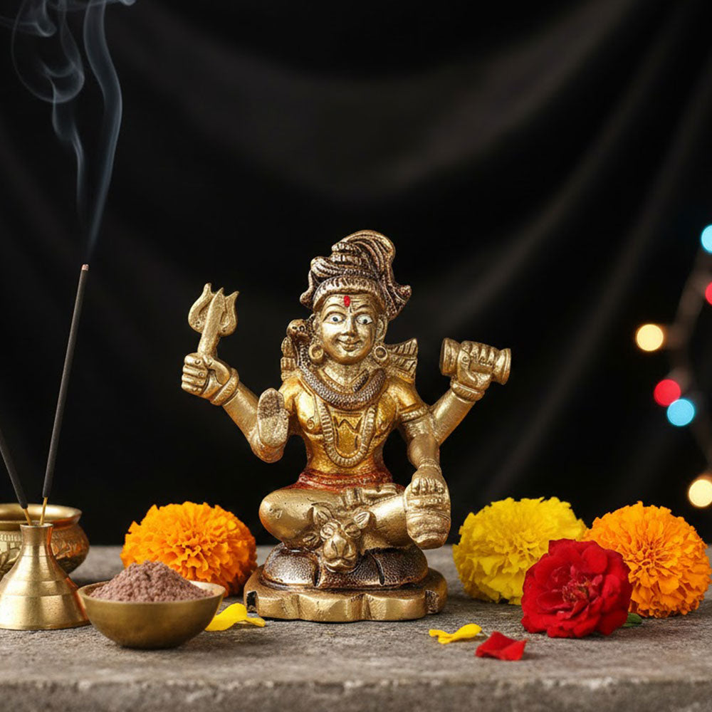 3.5 Brass Lord Shiva Idol for Meditation, Spirituality & Devotion