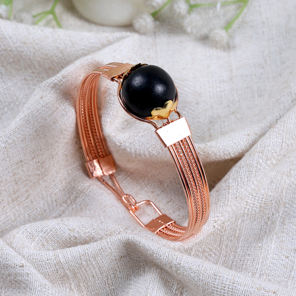 Ebony Wood Karungali Copper Plated Kada Authentic Spiritual Wear