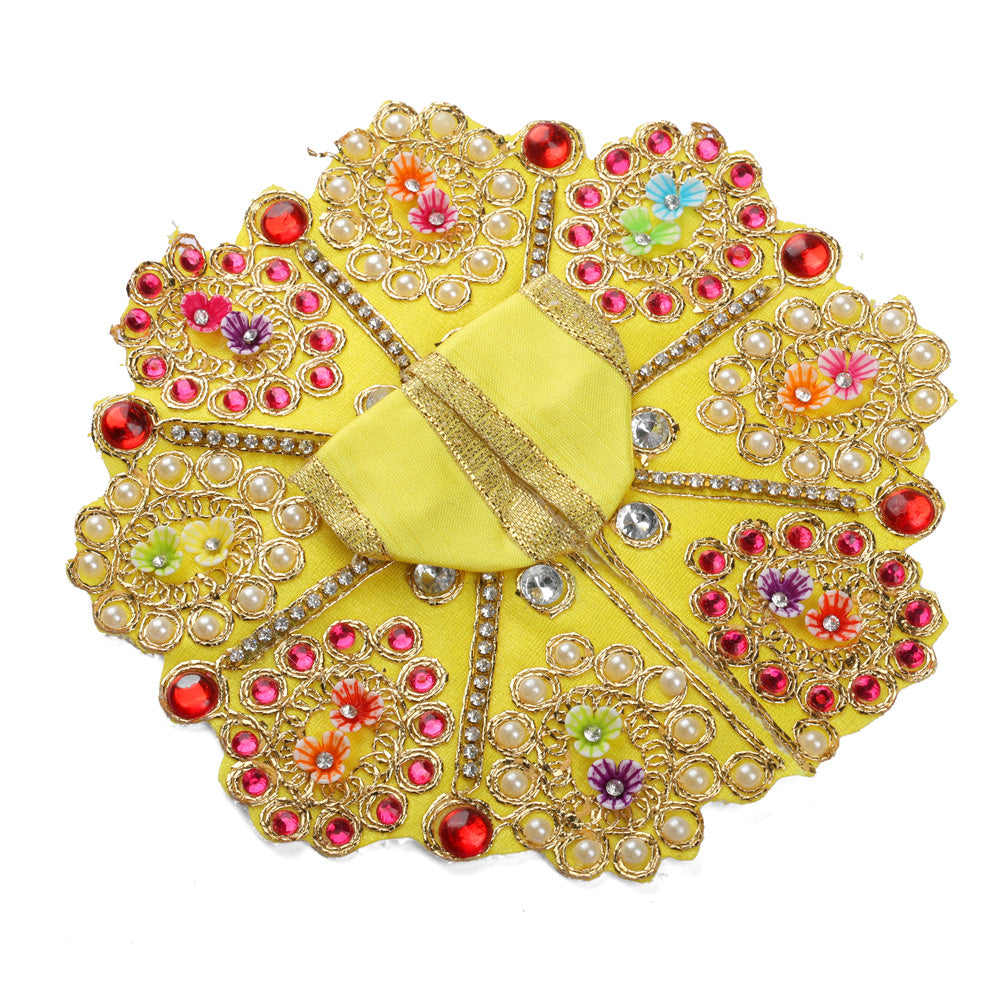 Size 2 3D Floral Accents & Pearl Work Laddu Gopal Dress