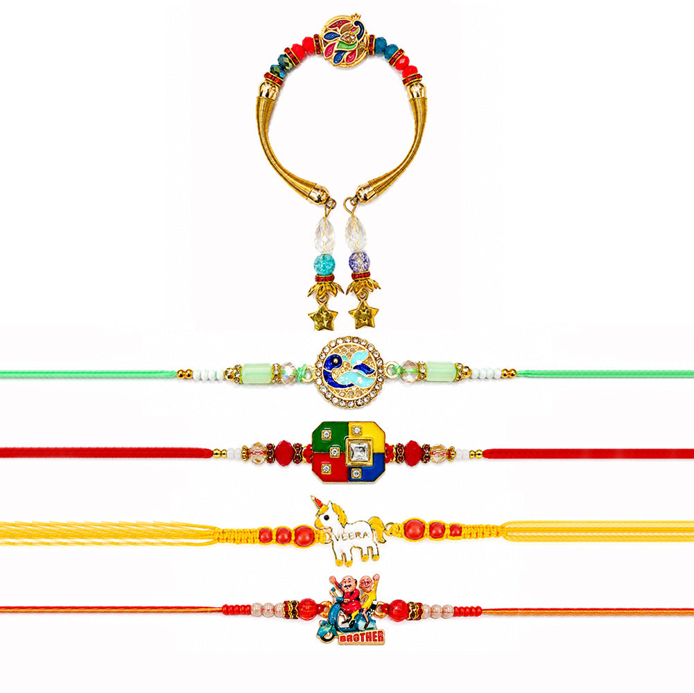 Elegant Designer Rakhi Collection (Set of 5)