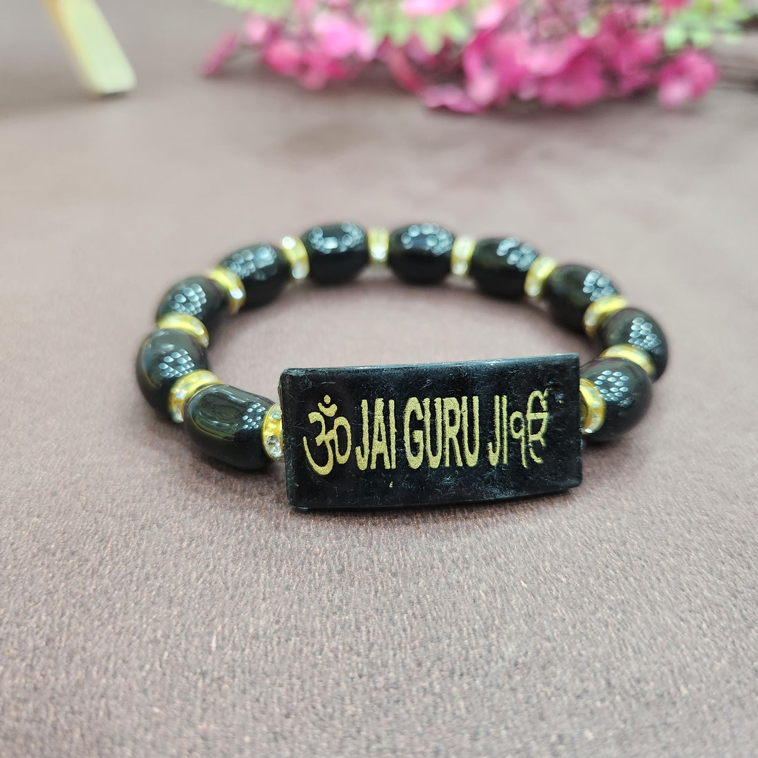 Jai Guru Ji Black Pearl Bracelet, Handmade Bracelets for Men and Women