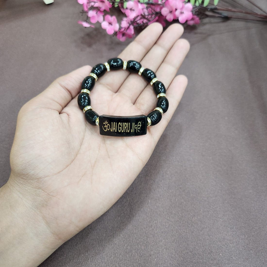 Jai Guru Ji Black Pearl Bracelet, Handmade Bracelets for Men and Women