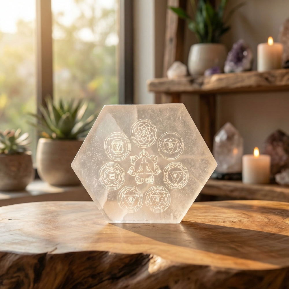 Selenite Crystal Charging Plate Spiritual Healing Tool