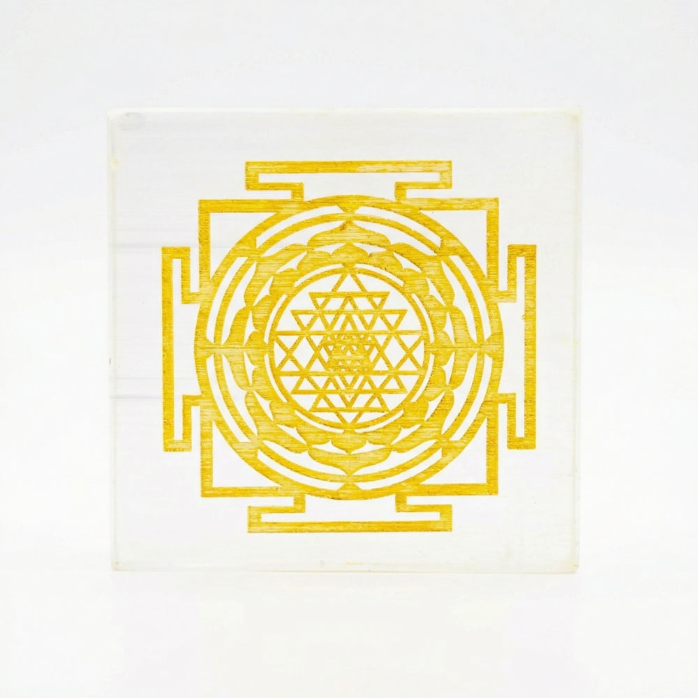 Selenite Shree Yantra Charging Plate Spiritual Healing Tool
