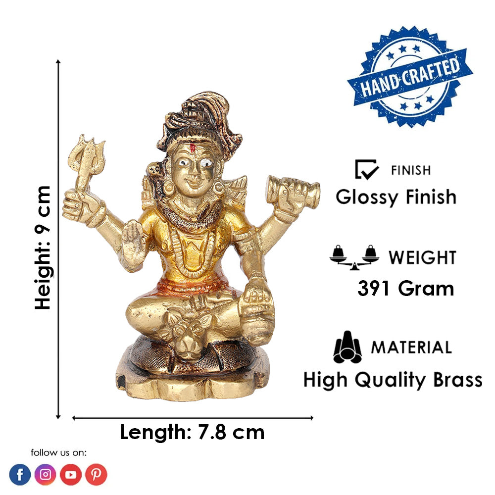 3.5 Brass Lord Shiva Idol for Meditation, Spirituality & Devotion