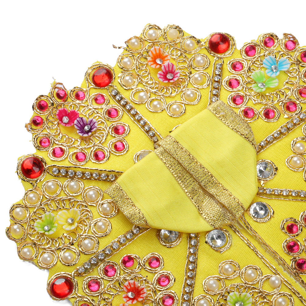 Size 2 3D Floral Accents & Pearl Work Laddu Gopal Dress