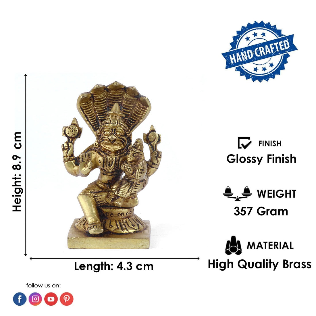 Brass Narsimha Laxmi Idol