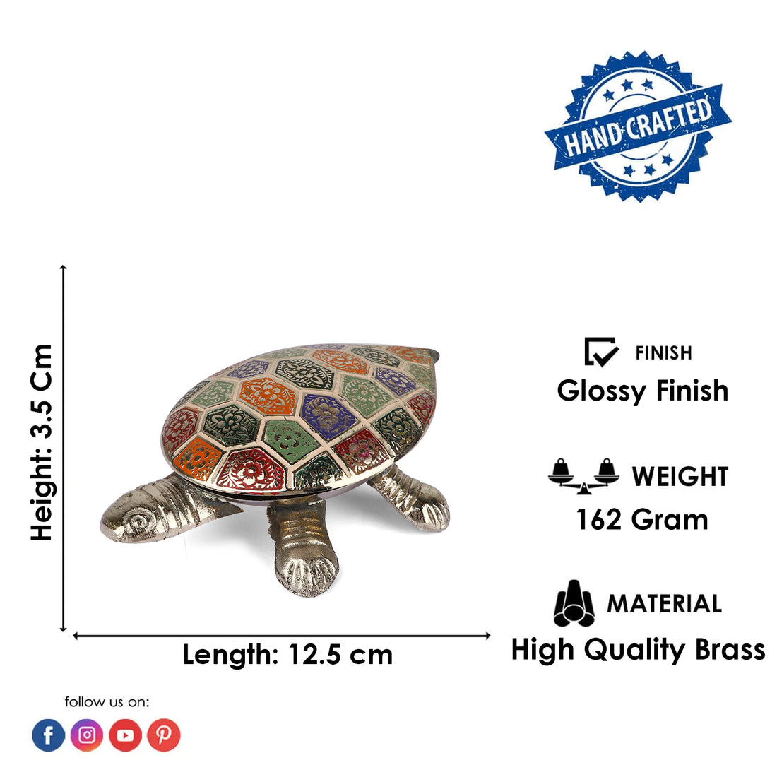 Silver Plated Multi-Color Turtle