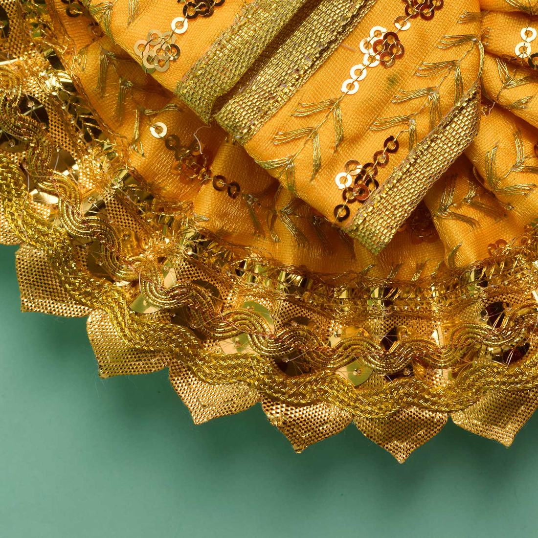 Royal Golden-Yellow Embroidered Laddu Gopal Dress