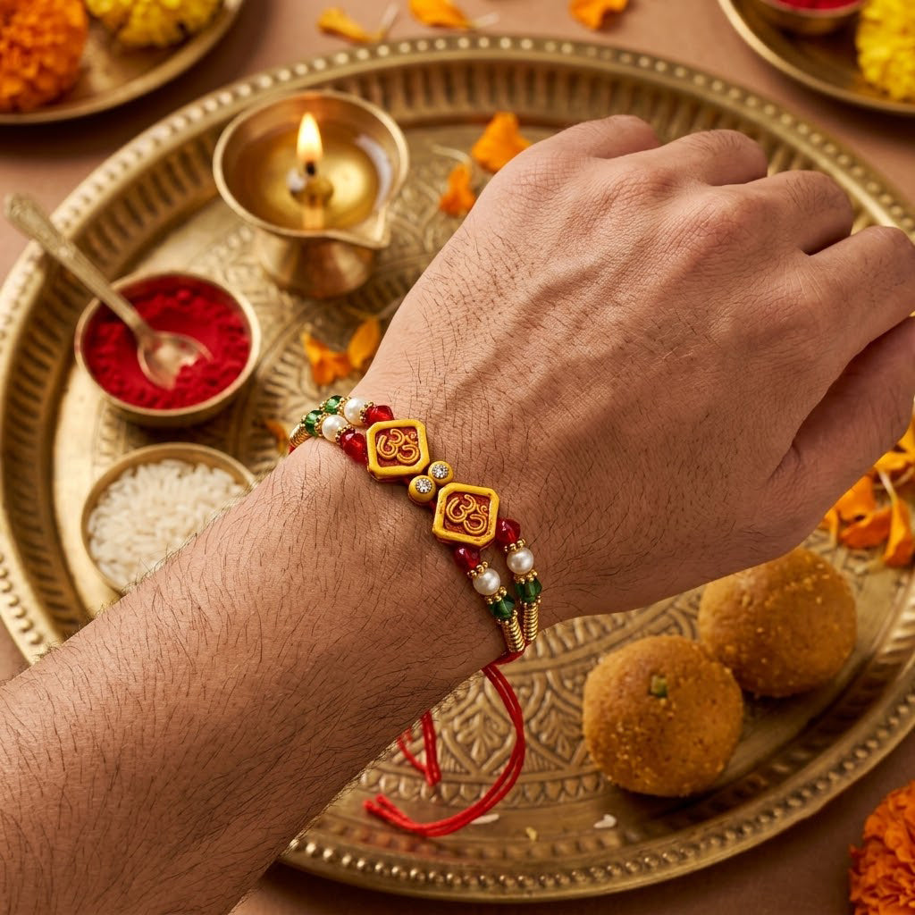 Multi Design Devotional Family Rakhi Combo (Set of 5)