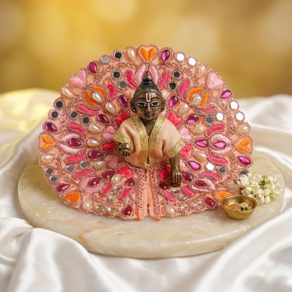 Size 2 Mirror & Stone Work Embroidered Laddu Gopal Dress