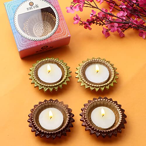 Exquisite Decorative Multicolor Surya Metal Diya
