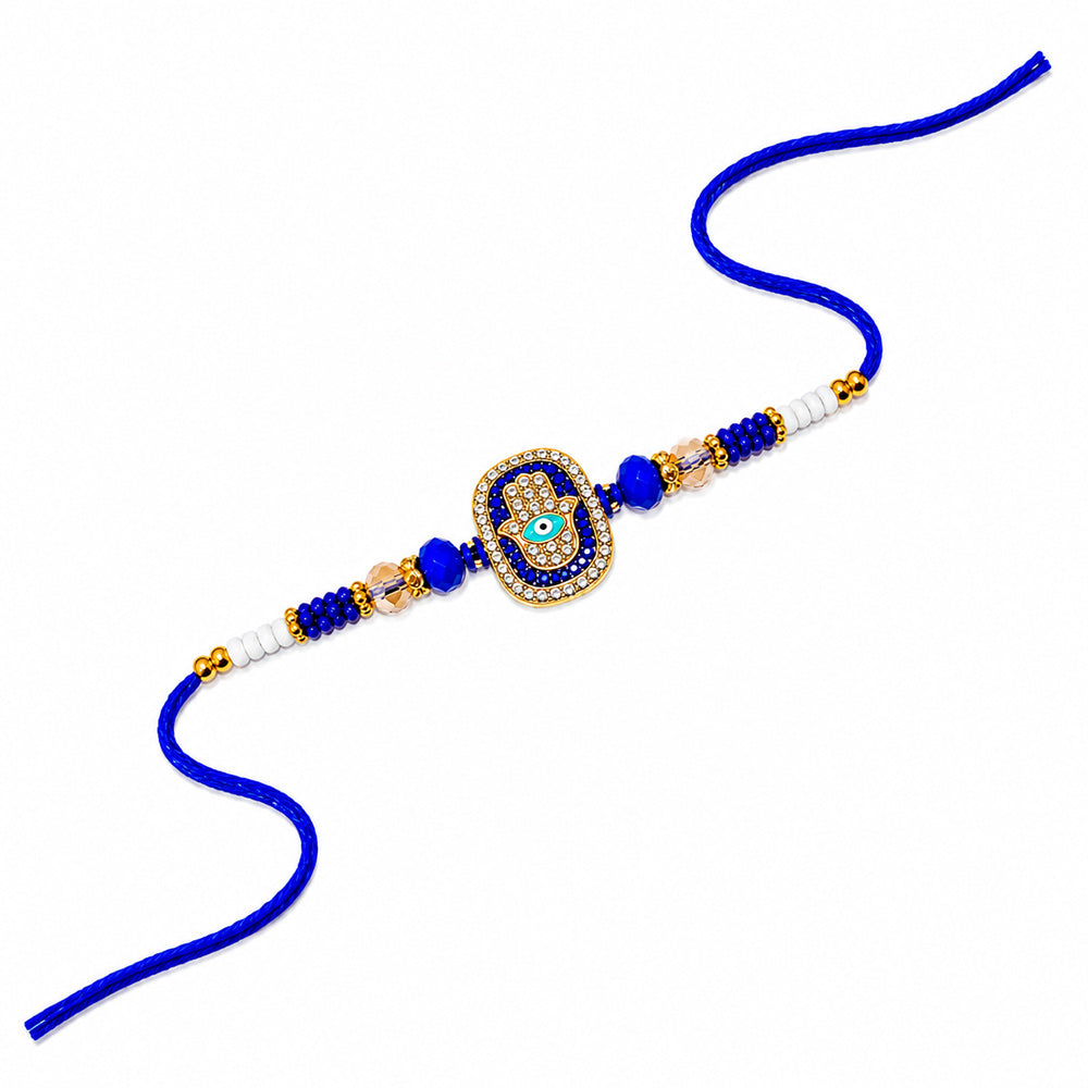 Protection Hamsa Hand Evil Eye Motif Designer Rakhi