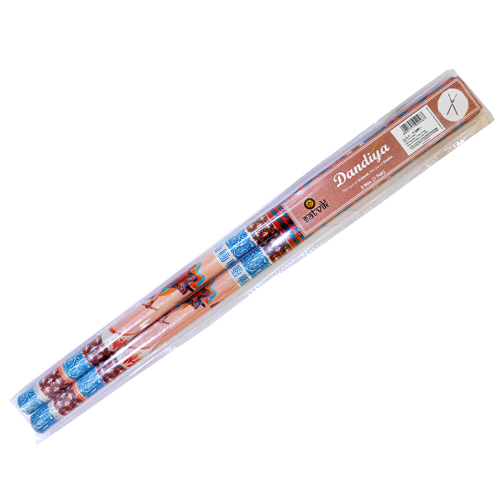 Traditional Folk Art Print Wooden Dandiya Sticks