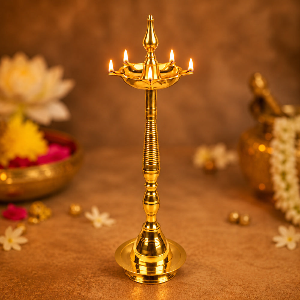 28 Inch Brass Kerala Diya Samai Lamp