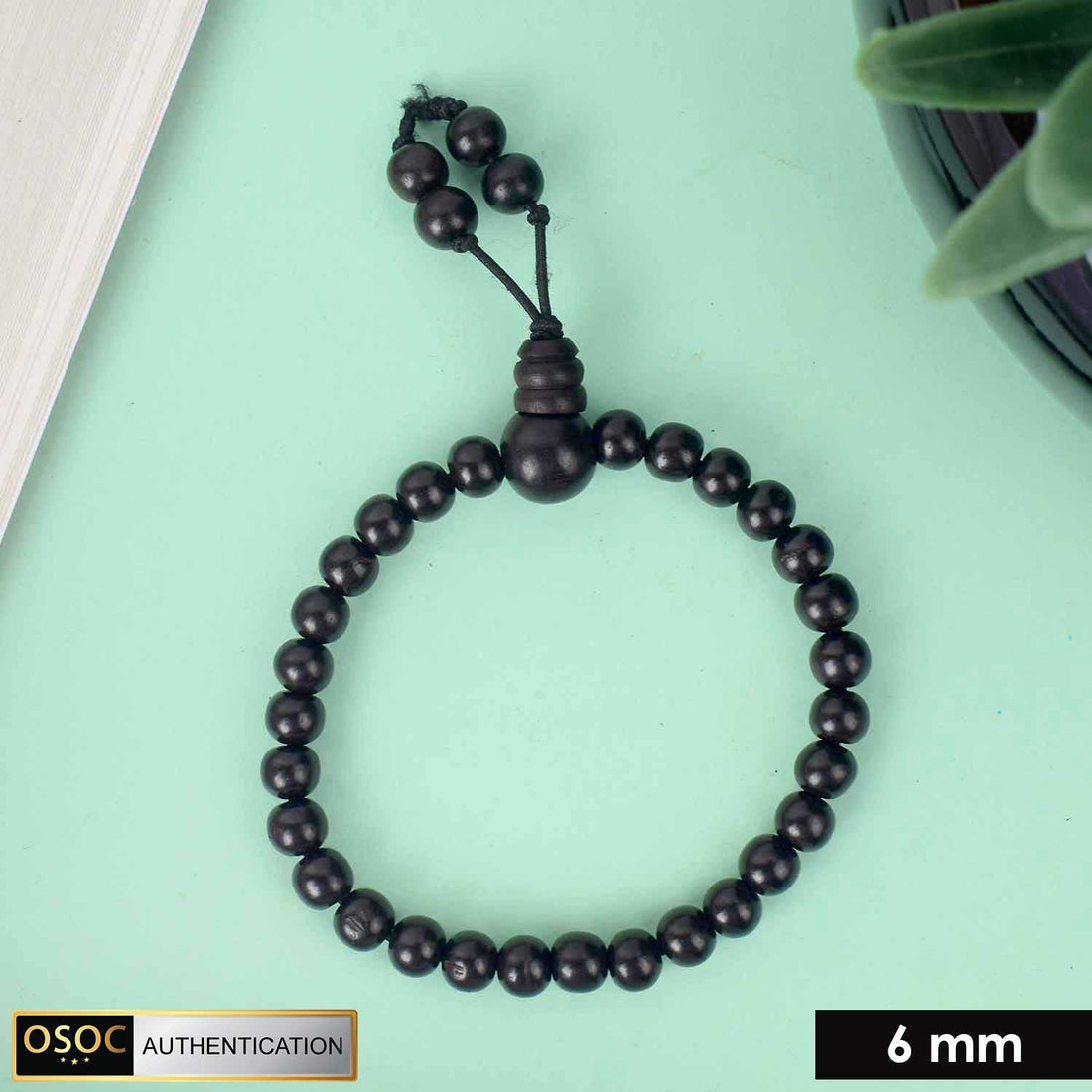6 mm Govt. Certified Karungali bracelet with Gloss Finish