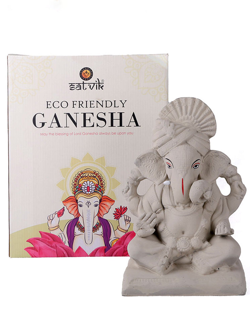 10.5 Inch Sarvadevatman Ganpati With Pagdi