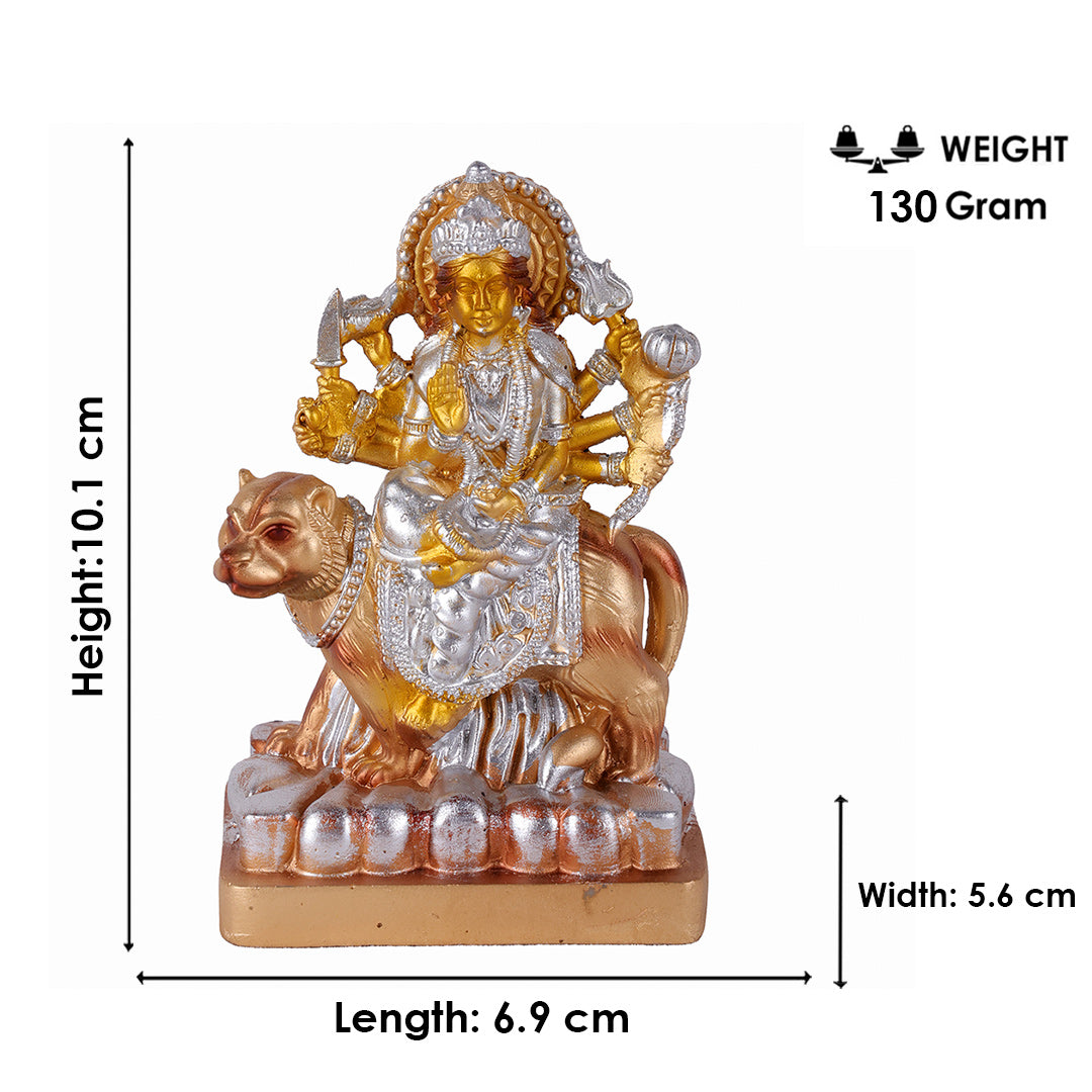 Premium Metallic Silver & Gold Maa Durga Idol Statue