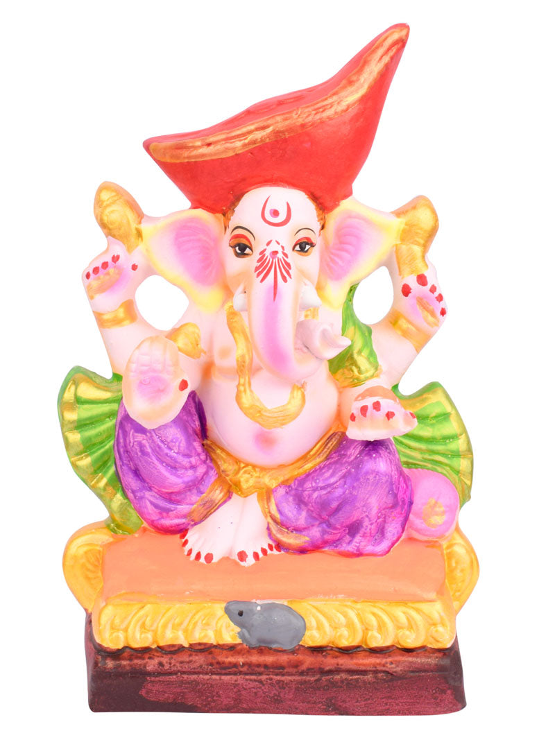 10.5 Inch Padmasana Ganpati With Mavala Pagdi