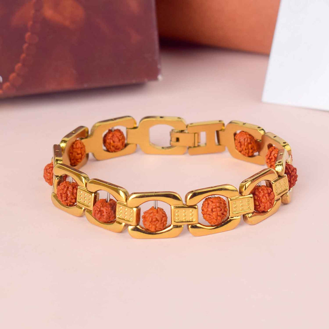 Gold Plated Rudraksha Bracelet – Premium IGP Finish