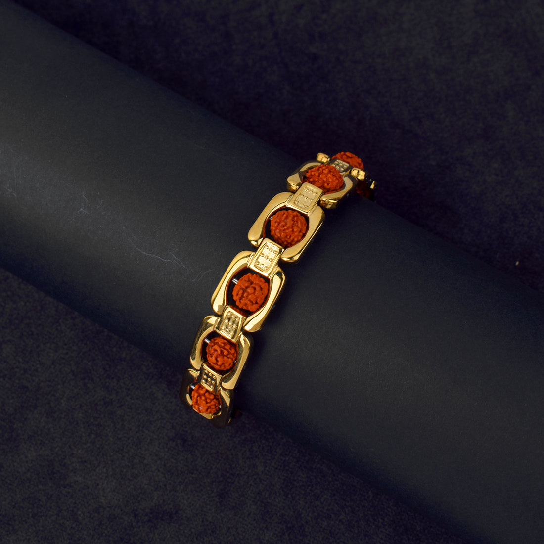 Gold Plated Rudraksha Bracelet – Premium IGP Finish