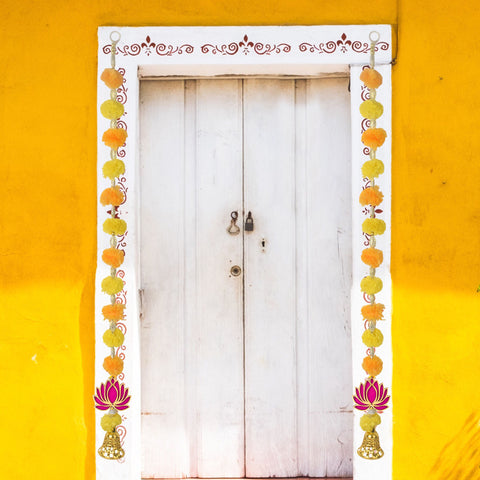 Beautiful Marigold Lotus Hanging with Golden Bells for Traditional Festive Home Decor and Ethnic Festival Celebrations. Indiaβs Largest Pooja Accessories Brand β www.satvikstore.in