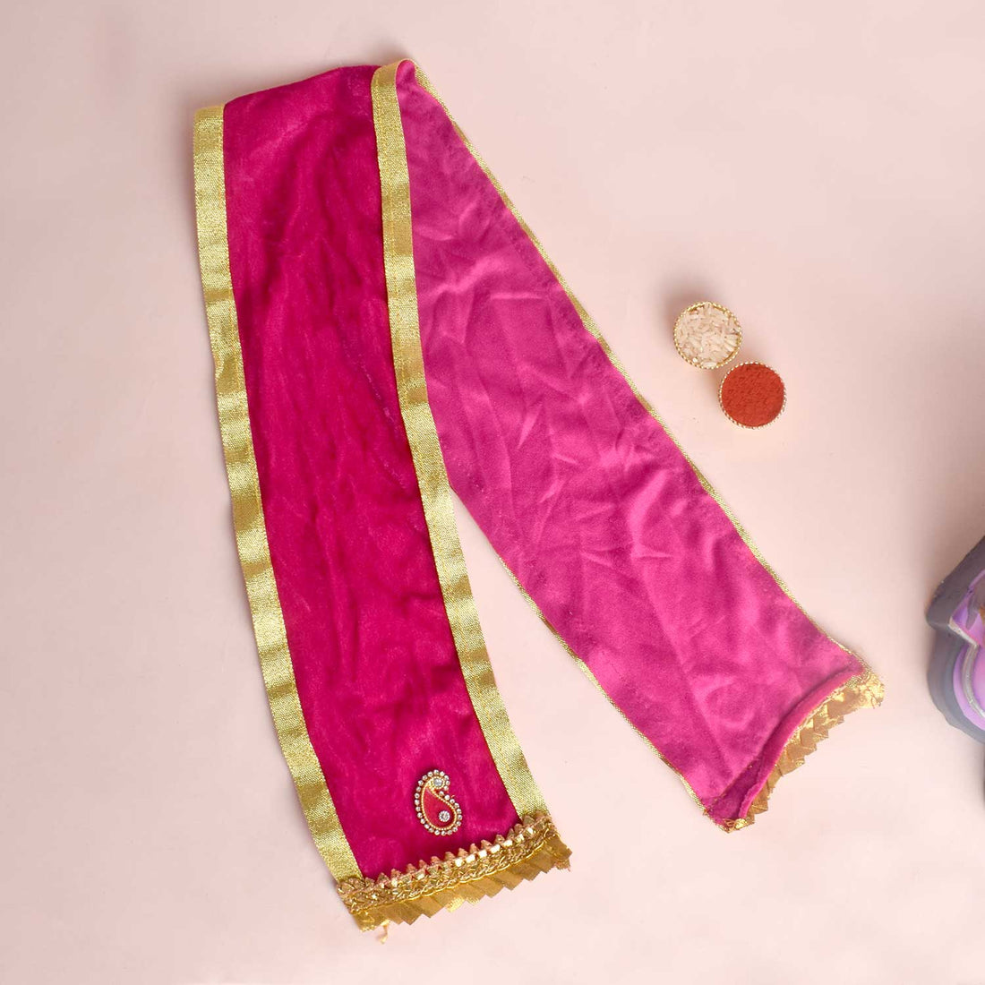 Beautiful Pink Patka/Duppata | India’s Largest Pooja Accessories Brand – www.satvikstore.in
