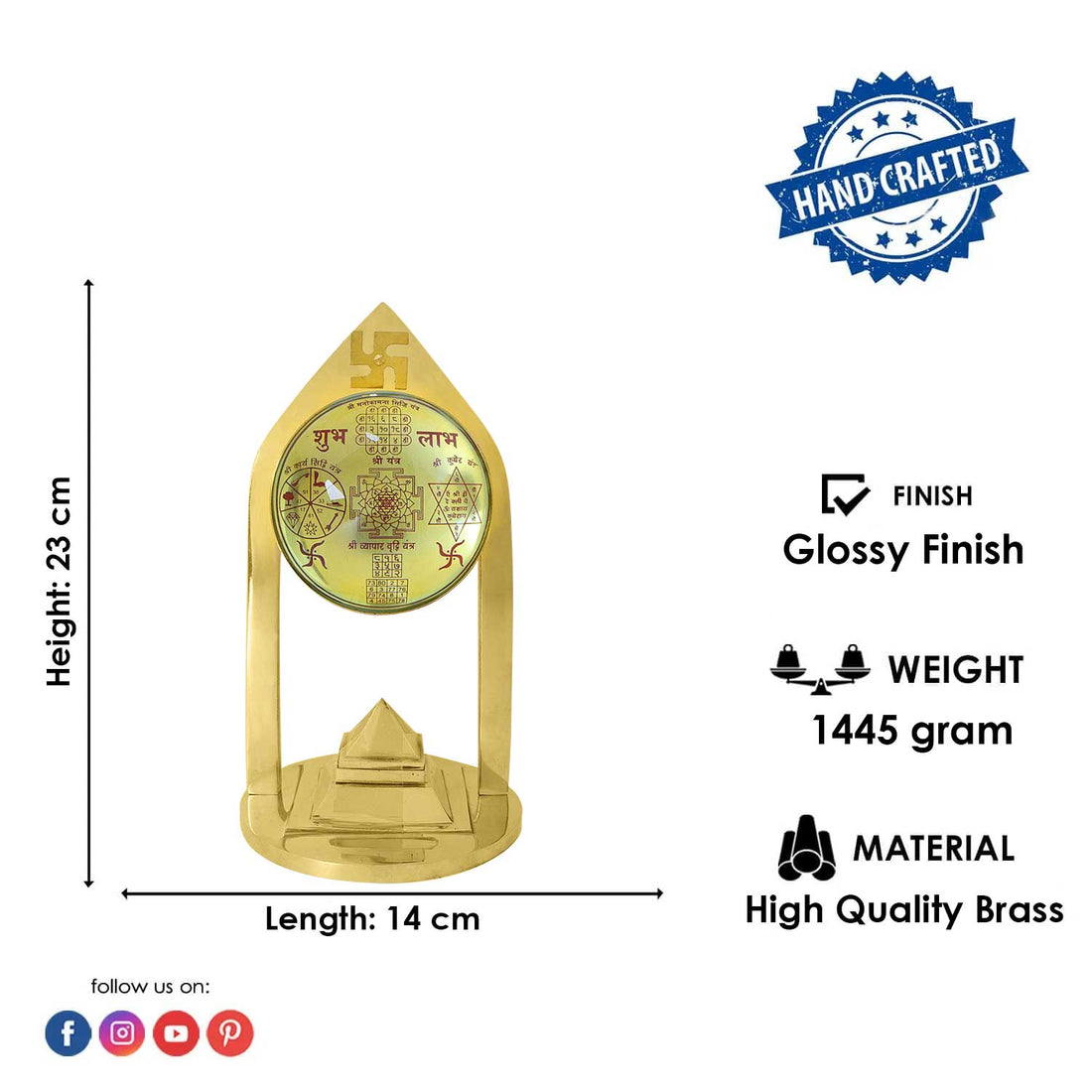 Vastu Pyramid 9x5.5 inch – Correct Energy, Enhance Harmony