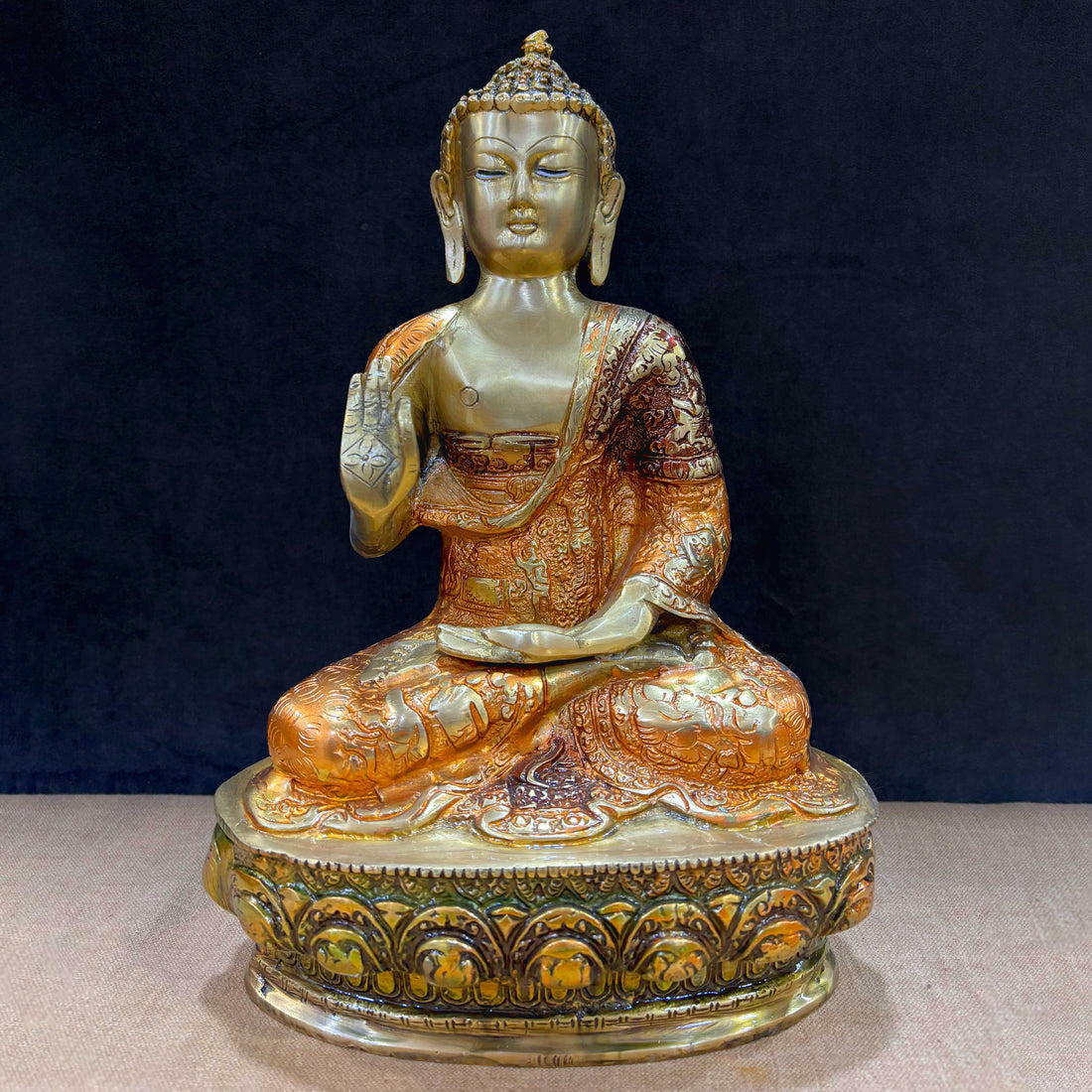 Brass Buddha Sculpture – A Timeless Piece for Spiritual Harmony, Serenity, and Meditation, Perfect for Home, Office, or Temple Decor. India's Largest Puja Accessories Brand - Satvik