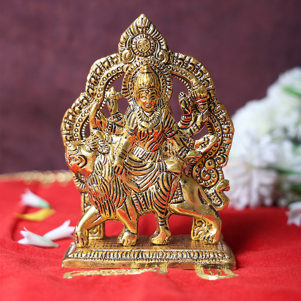 Brass Durga Maa Idol for Home Temple and Navratri Pooja – Premium Brass Murti with Fine Detailing, Ideal for Worship, Festive Décor & Spiritual Gifting. India’s Largest Pooja Accessories Brand – www.satvikstore.in